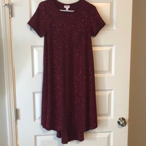 EUC LuLaRoe dark red XS elegant Carly